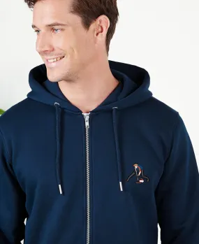 Hoodie zippé homme Curling (brodé)