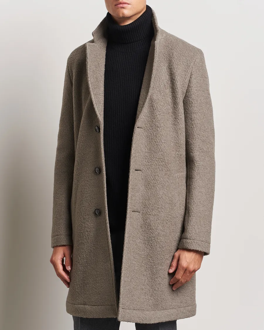 Hyde Structured Wool Coat Dark Beige