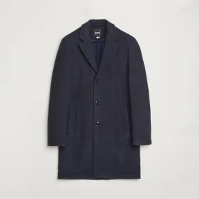 Hyde Structured Wool Coat Dark Blue