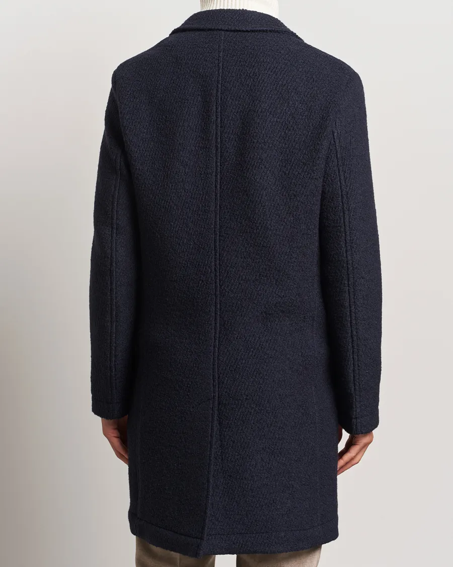 Hyde Structured Wool Coat Dark Blue