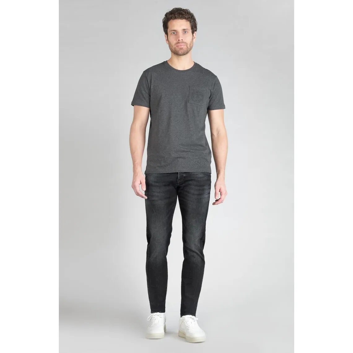 Jeans ajusté stretch 700/11, longueur 34 bleu en coton Luke | 3 Suisses