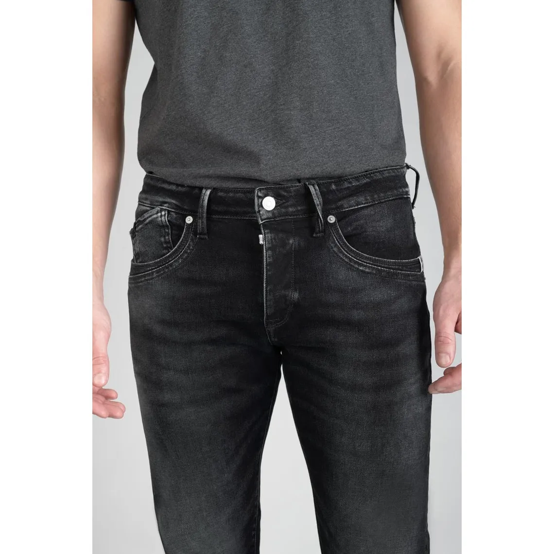 Jeans ajusté stretch 700/11, longueur 34 bleu en coton Luke | 3 Suisses