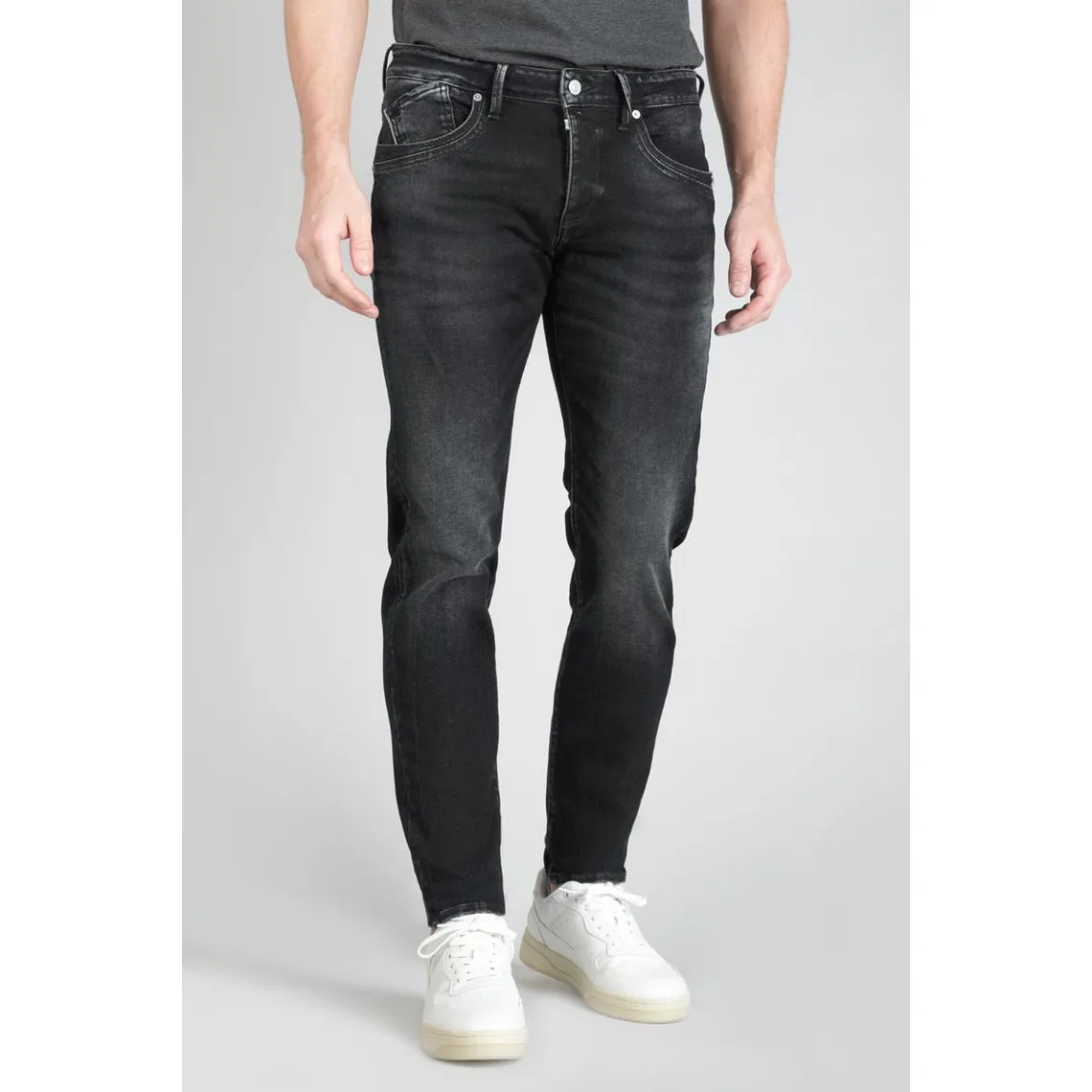 Jeans ajusté stretch 700/11, longueur 34 bleu en coton Luke | 3 Suisses