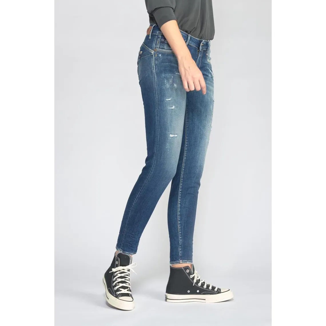 Jeans Foals pulp slim 7/8ème  destroy bleu N°2 en coton | 3 Suisses