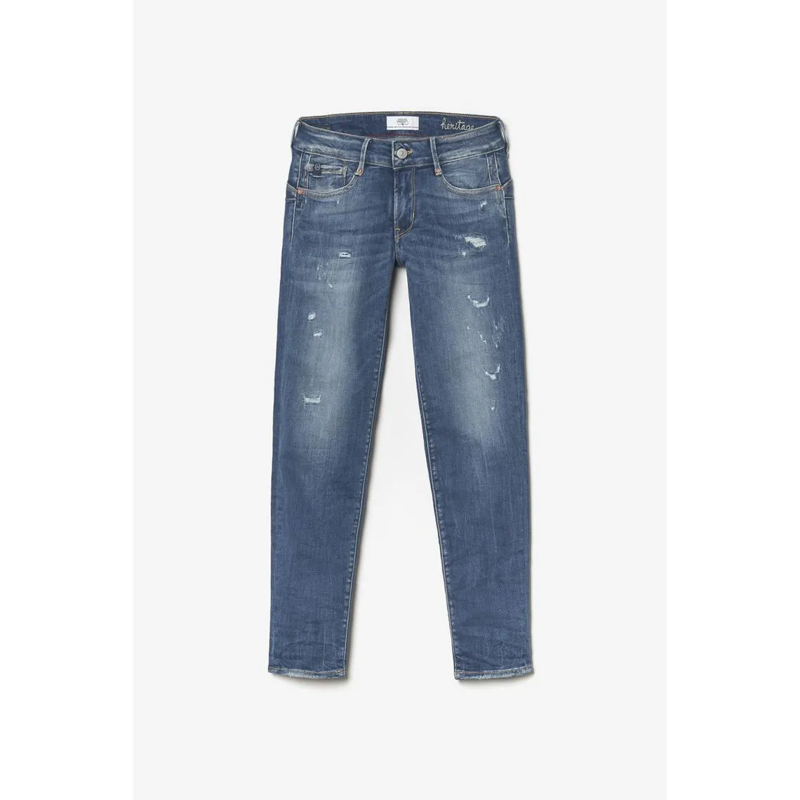 Jeans Foals pulp slim 7/8ème  destroy bleu N°2 en coton | 3 Suisses