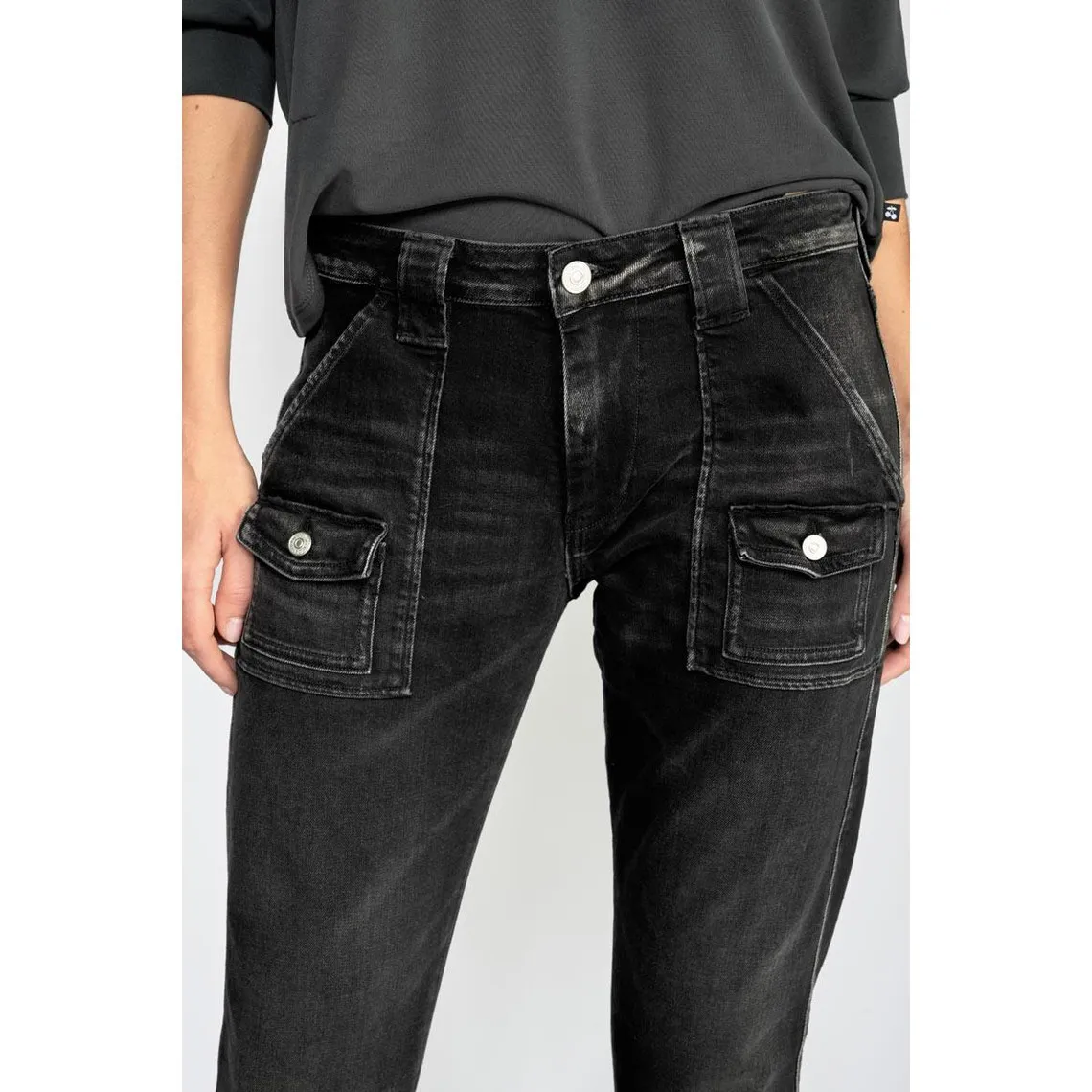 Jeans Gini 200/43 boyfit  noir N°1 en coton | 3 Suisses