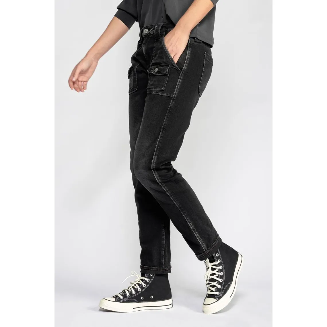 Jeans Gini 200/43 boyfit  noir N°1 en coton | 3 Suisses