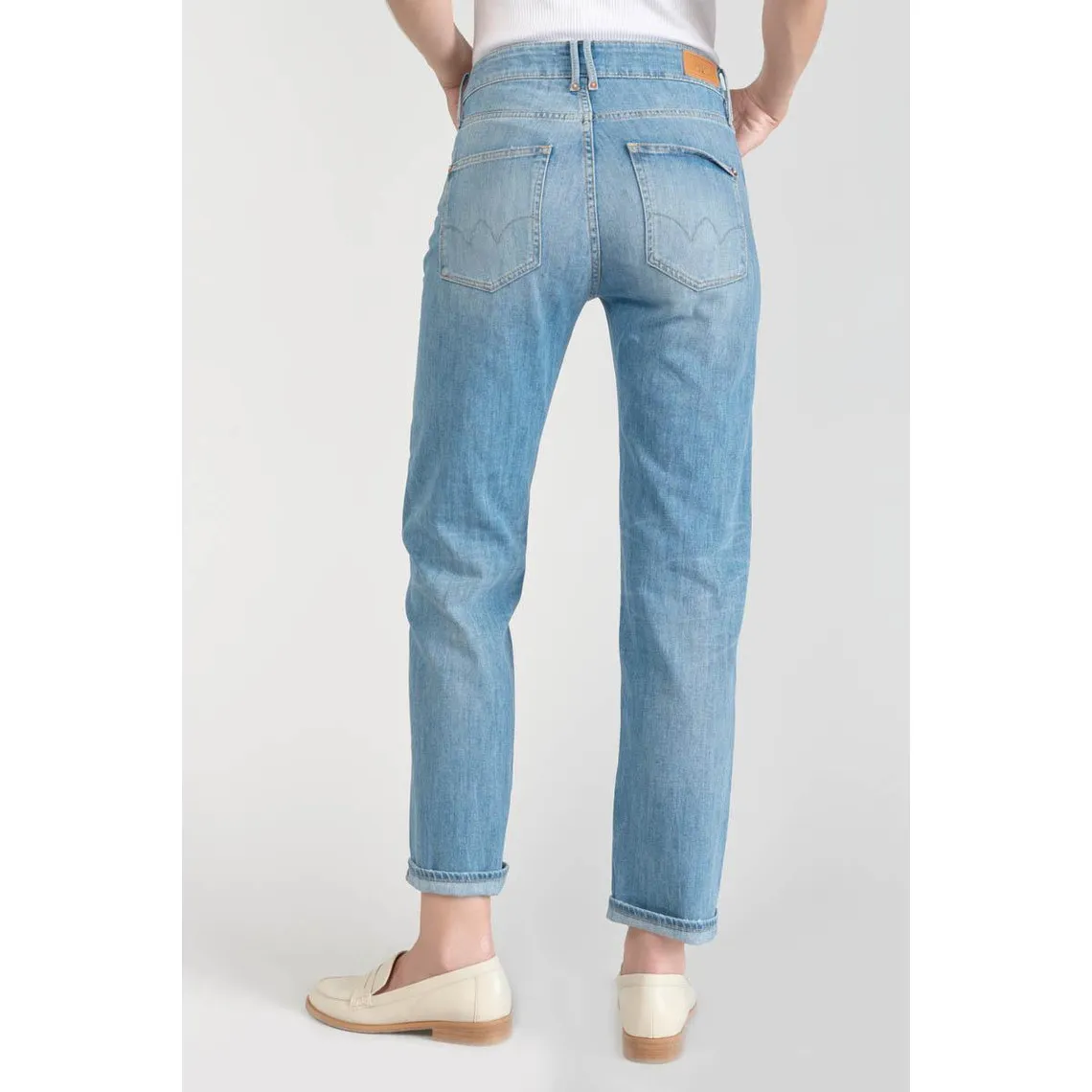 Jeans mom 400/18, 7/8ème bleu en coton Léa | 3 Suisses