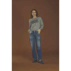 Jeans mom 400/18, 7/8ème bleu en coton Tess | 3 Suisses