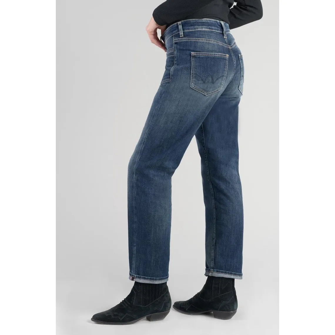 Jeans mom 400/18, 7/8ème bleu en coton Tess | 3 Suisses