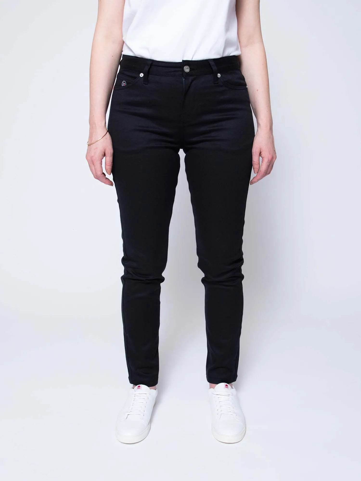 JEANS SLIM 7/8EME 204N FUSELE LA GENTLE FACTORY coton bio uni noir | 1083