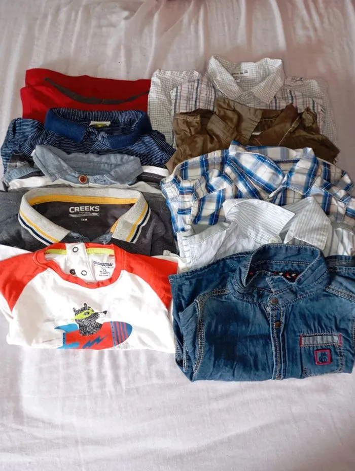 Lot garçon de tee shirt/ pulls taille 18 mois - diverse - 18 mois  | Beebs