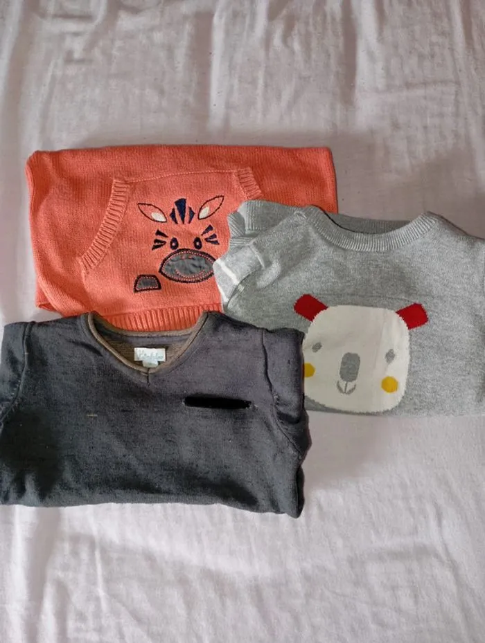 Lot garçon de tee shirt/ pulls taille 18 mois - diverse - 18 mois  | Beebs