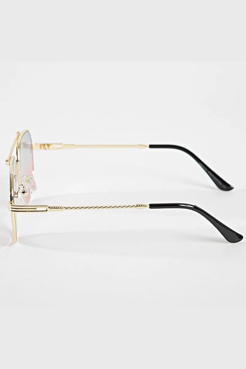 Lunettes de soleil aviateur torsadées