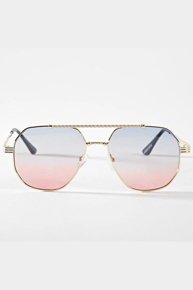 Lunettes de soleil aviateur torsadées