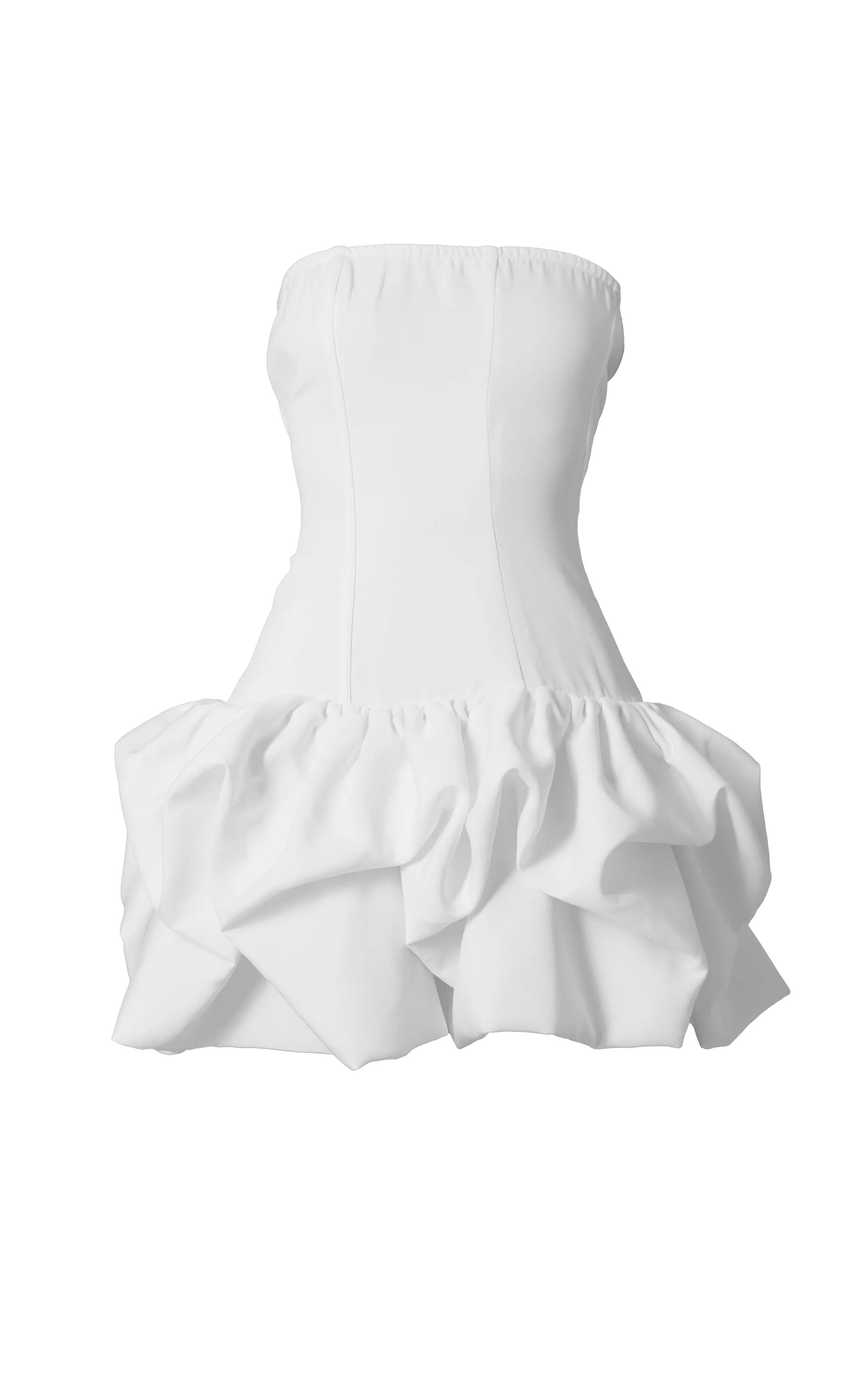 Mini robe corset tissée blanche à jupe bouffante