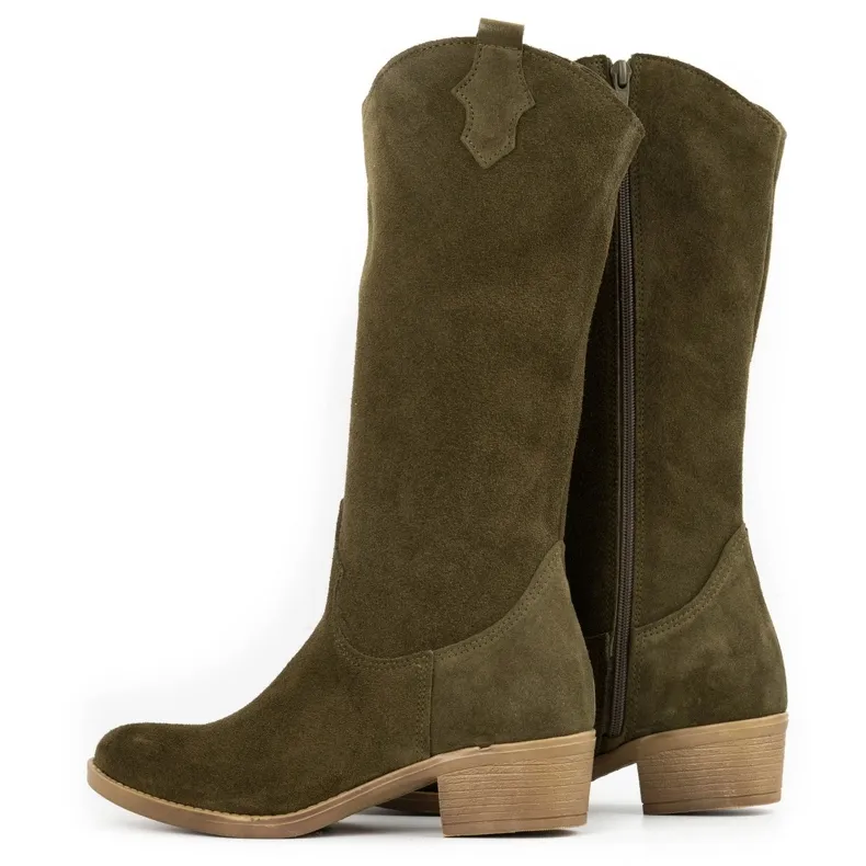 Olivier Bottes femme Julia en cuir vert