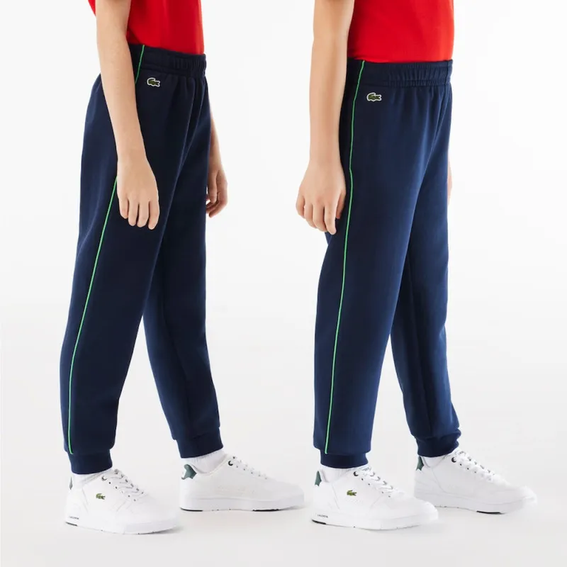 PANTALON DE SURVÊTEMENT LACOSTE ENFANT BLEU MARINE AVEC FINITIONS CONTRASTÉES