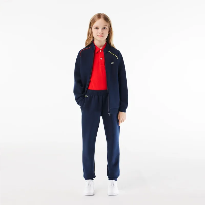 PANTALON DE SURVÊTEMENT LACOSTE ENFANT BLEU MARINE AVEC FINITIONS CONTRASTÉES