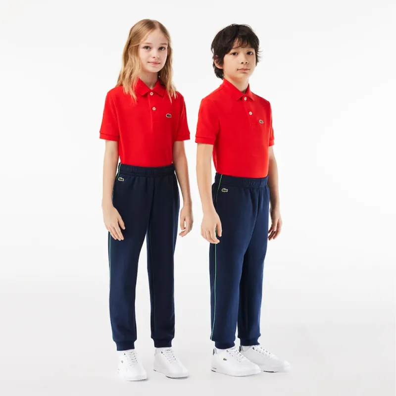 PANTALON DE SURVÊTEMENT LACOSTE ENFANT BLEU MARINE AVEC FINITIONS CONTRASTÉES