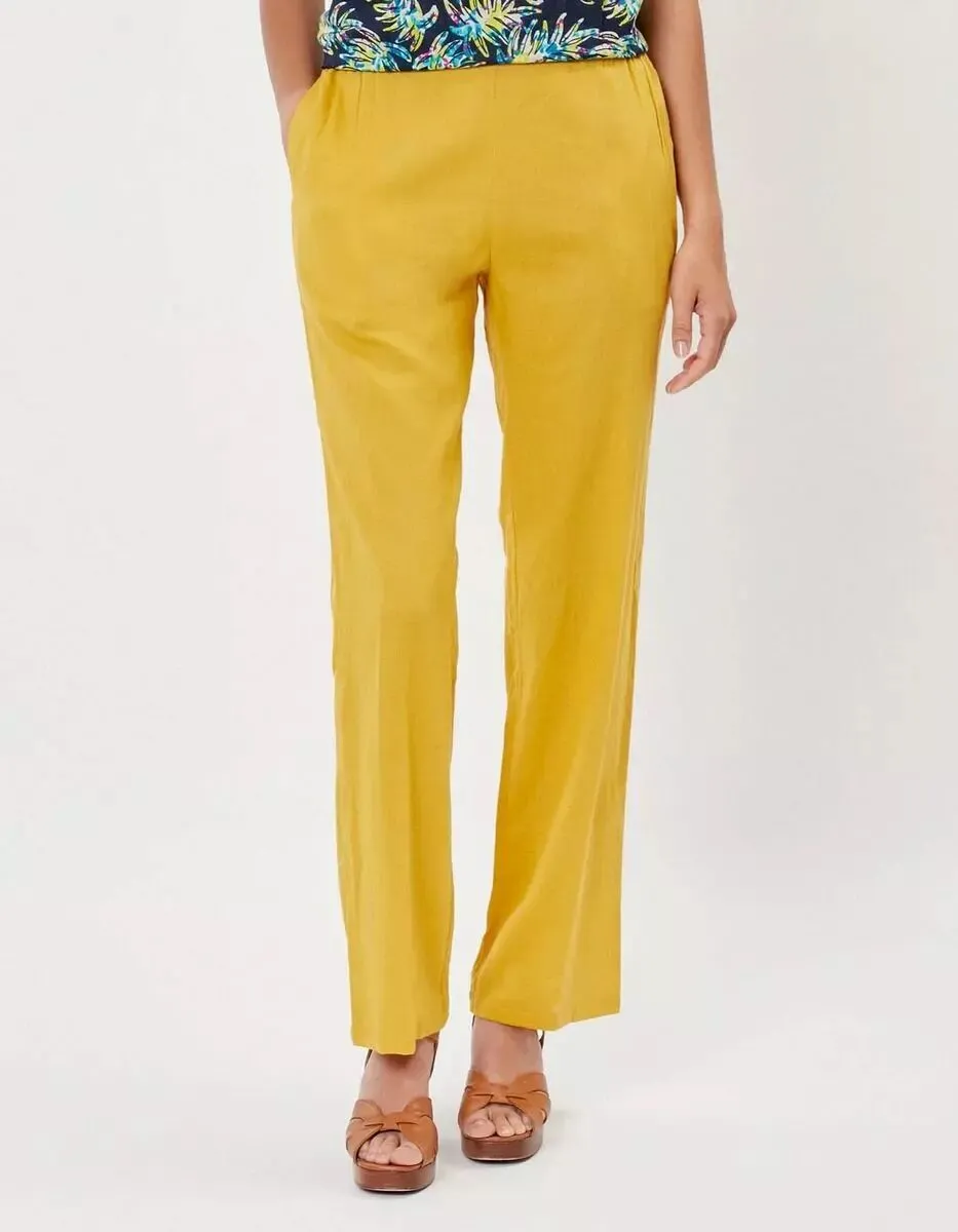 Pantalon droit jaune La Fiancée, Jona