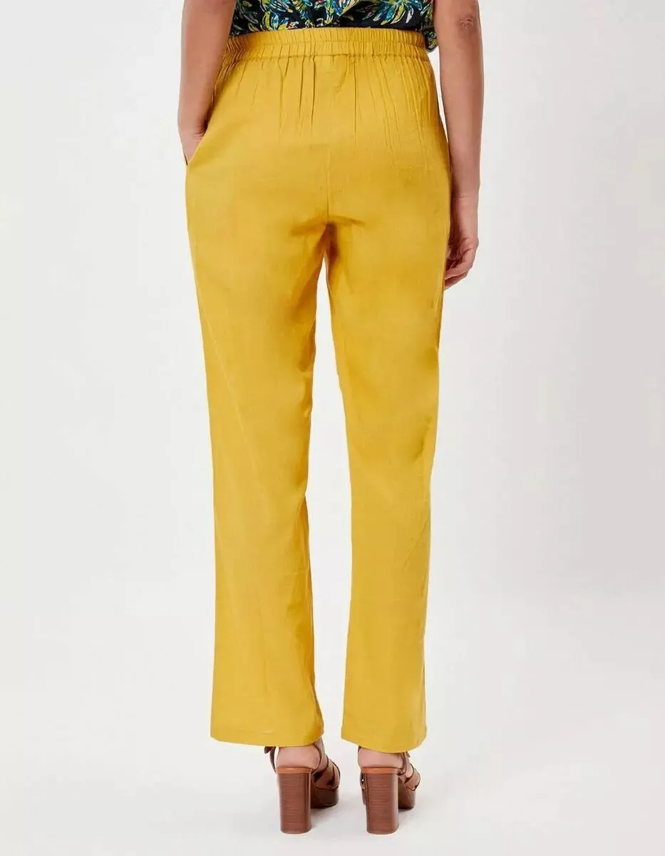 Pantalon droit jaune La Fiancée, Jona