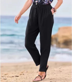 Pantalon Détente en Crêpe Stretch 