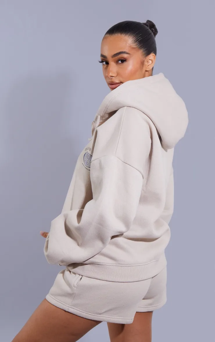 Petite Hoodie zippé gris pierre