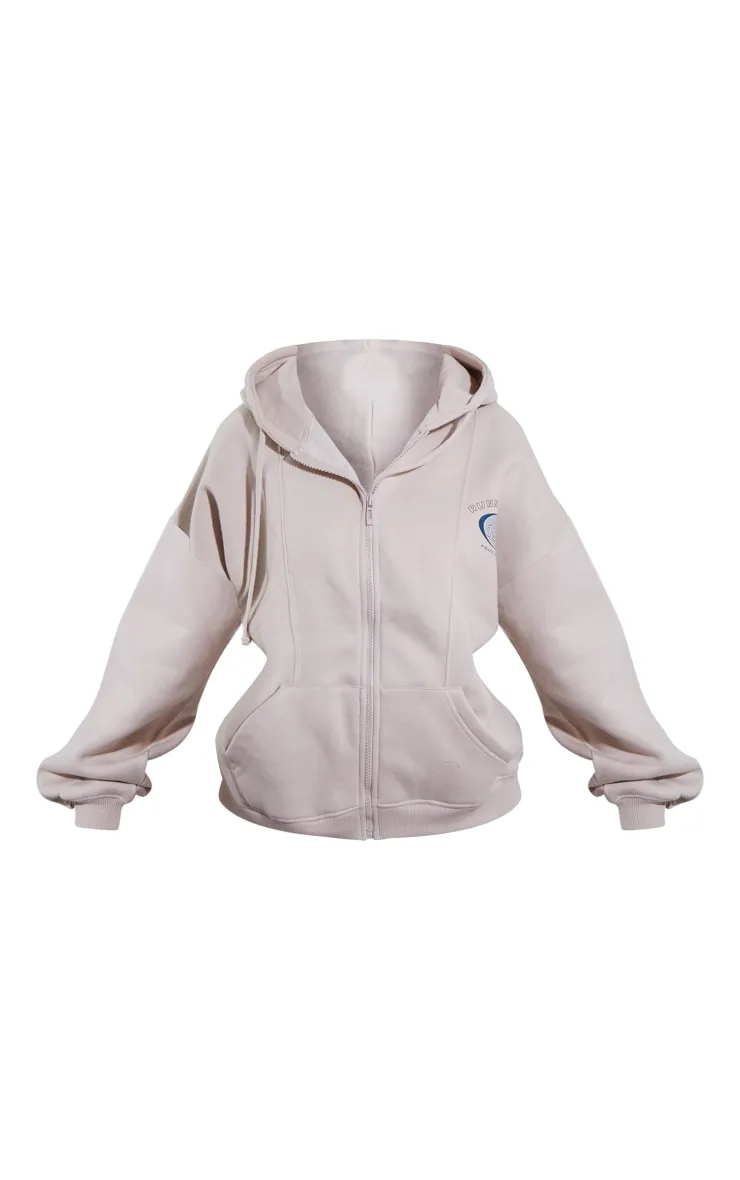 Petite Hoodie zippé gris pierre