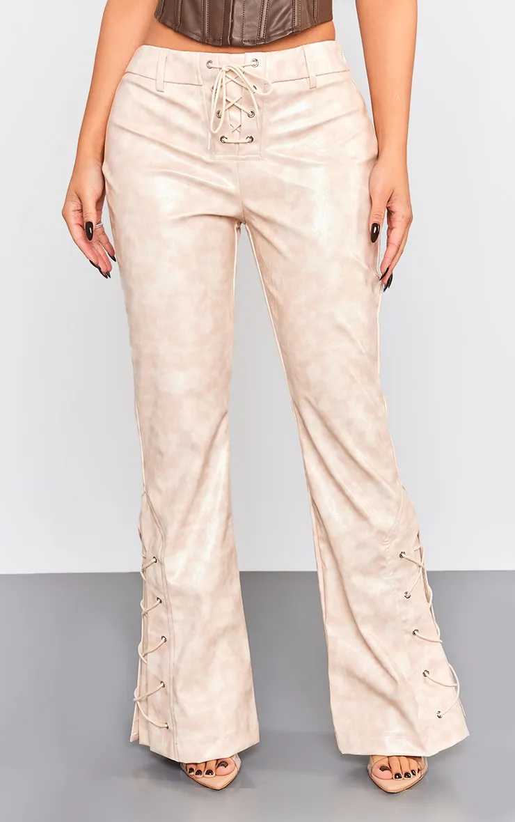 Petite Pantalon droit  beige à lacets