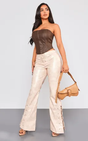 Petite Pantalon droit  beige à lacets