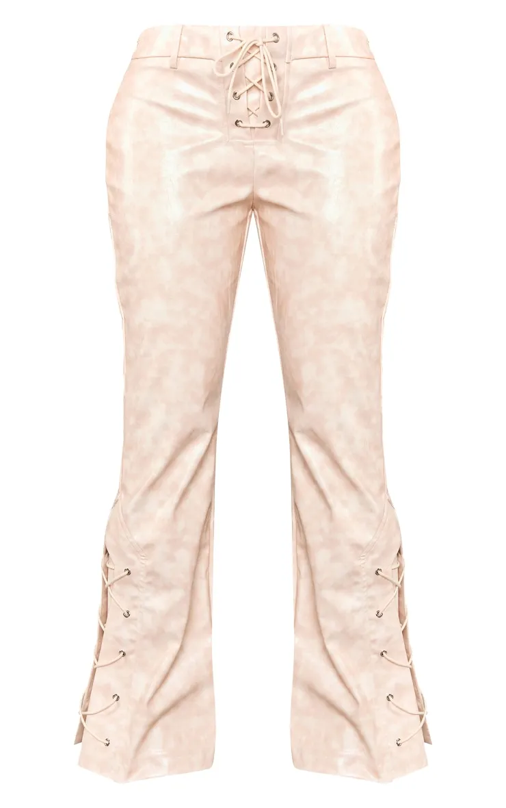 Petite Pantalon droit  beige à lacets