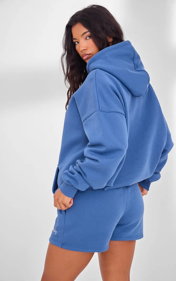 PLT Sport Hoodie oversize bleu acier brodé