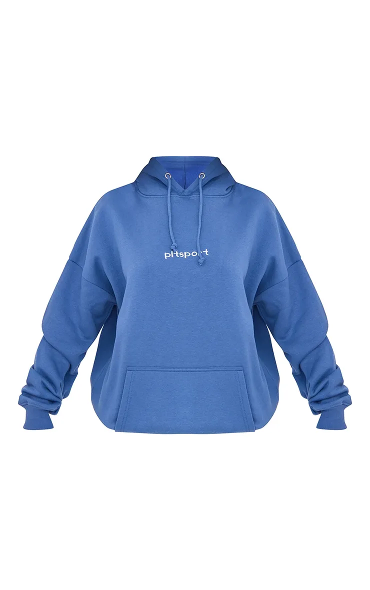 PLT Sport Hoodie oversize bleu acier brodé