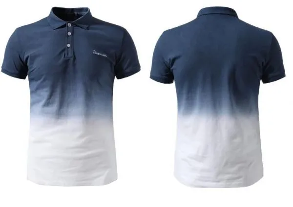 Polo a manches courtes degradé bicolore – cotton