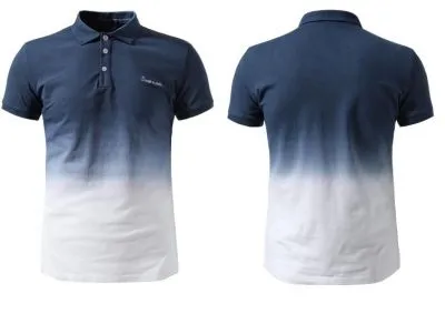 Polo a manches courtes degradé bicolore – cotton