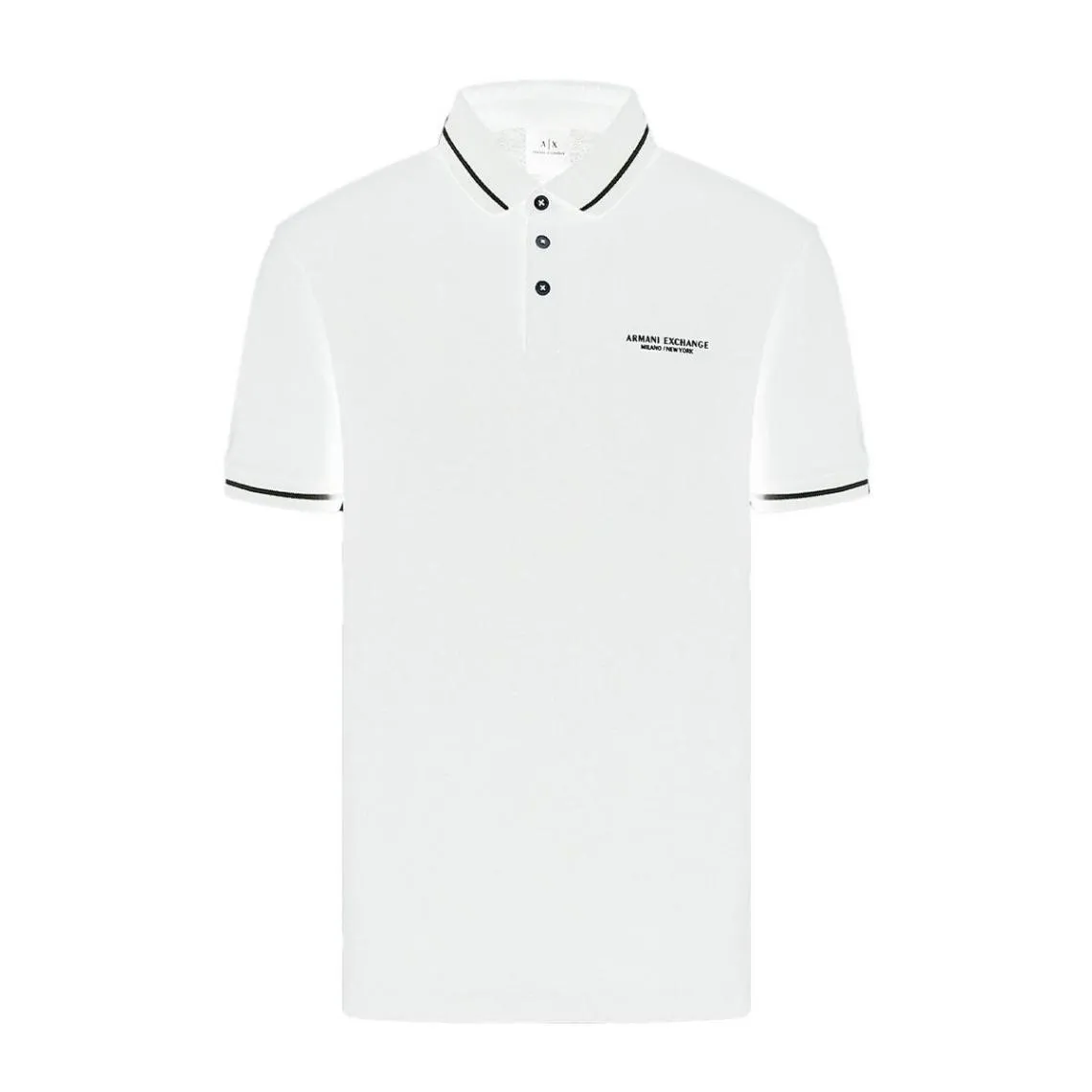 Polo en coton blanc Armani Exchange - T-shirt / Polo Homme sur MenCorner