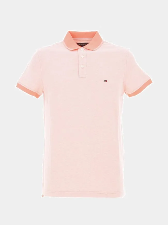 Polo slim mouline rose chiné homme - Tommy Hilfiger | wimod