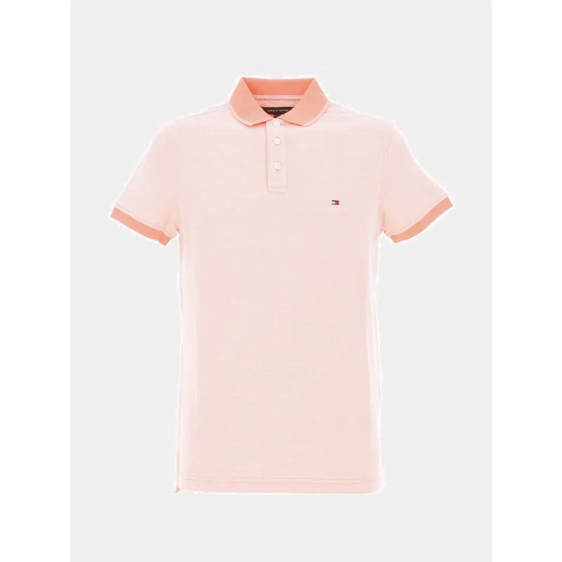 Polo slim mouline rose chiné homme - Tommy Hilfiger | wimod