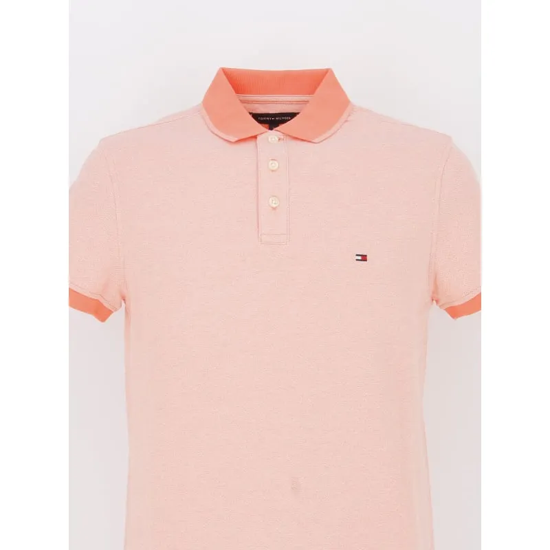 Polo slim mouline rose chiné homme - Tommy Hilfiger | wimod