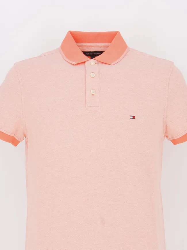 Polo slim mouline rose chiné homme - Tommy Hilfiger | wimod