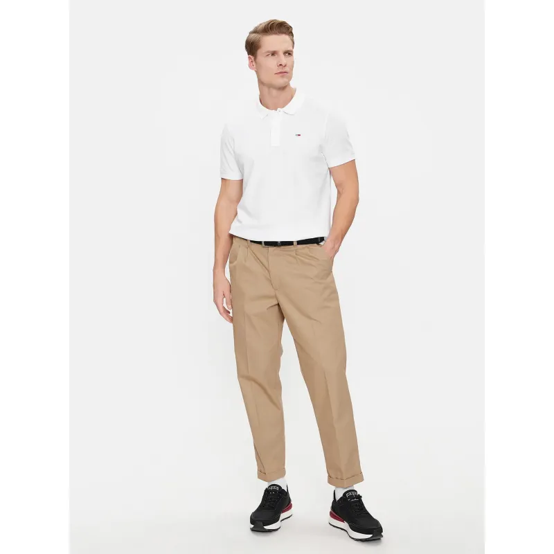 Polo slim placket blanc homme - Tommy Jeans | wimod