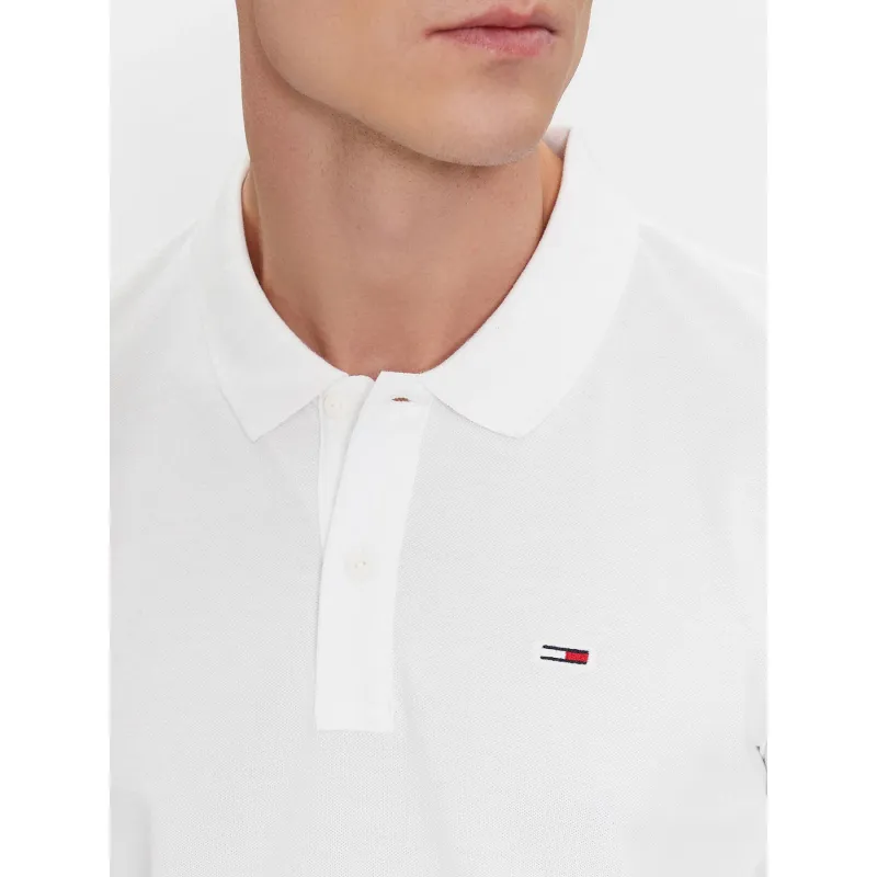 Polo slim placket blanc homme - Tommy Jeans | wimod