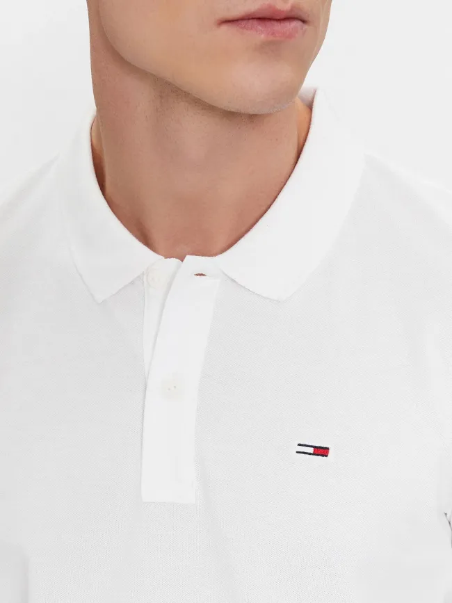 Polo slim placket blanc homme - Tommy Jeans | wimod