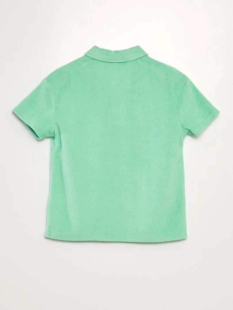 Polo uni en éponge - Vert