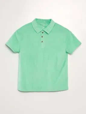 Polo uni en éponge - Vert