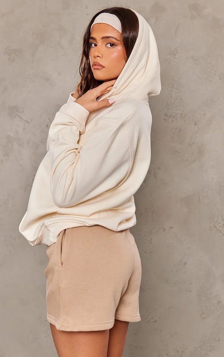 PRETTYLITTLETHING Hoodie crème en relief