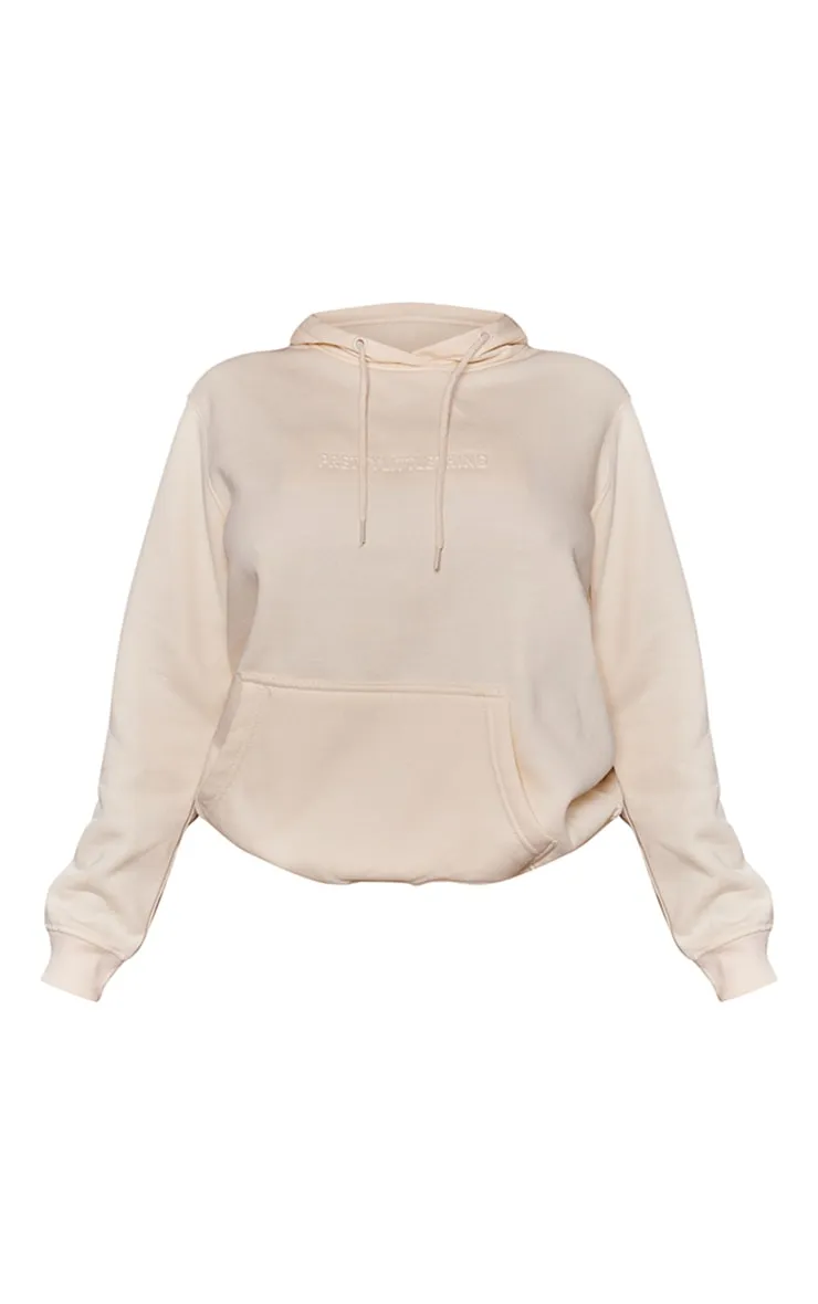 PRETTYLITTLETHING Hoodie crème en relief