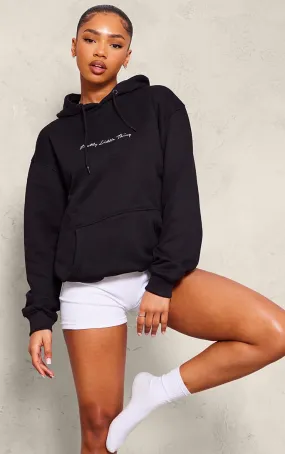 PRETTYLITTLETHING Hoodie noir à brodé