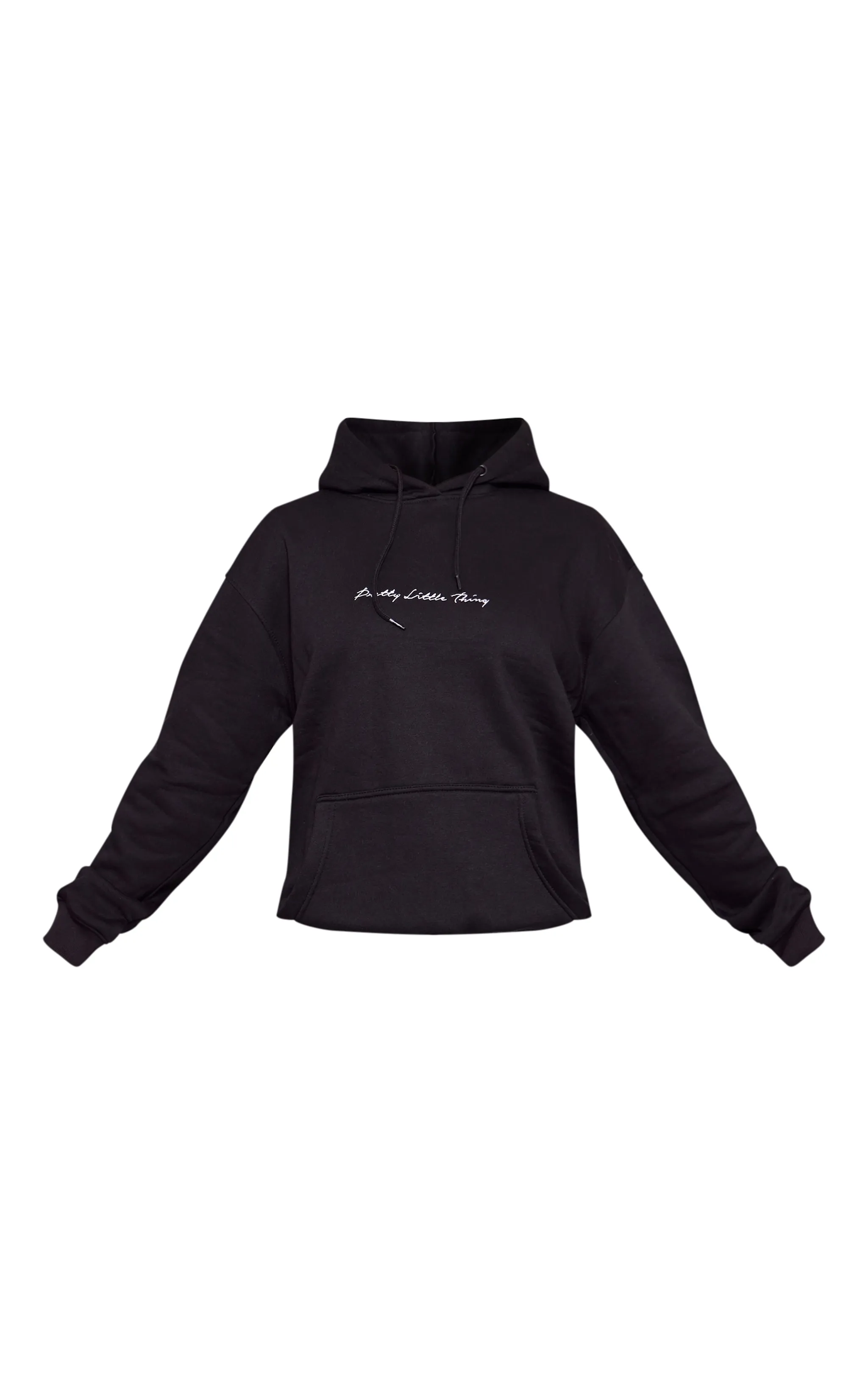 PRETTYLITTLETHING Hoodie noir à brodé